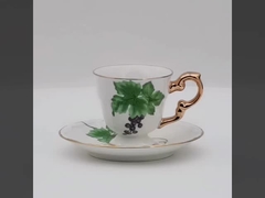 ホワイトニューボーンエスプレッソカップ 午後 セラミックティーカップとソーサー