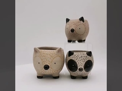 熱売りの卸売 可愛いインスタグラム 3D ユニークなエッジホッグの花 陶器の粘土セラミックで汁深いポット