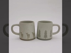 クリスマスコーヒーカップ セラミック石器カップ ギフトセラミックカップ 3Dシルクプリント