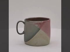 3D セルミック ピンク&ホワイト カップ 3D 反応ガラス付き セラミック コーヒー ミルク カップ