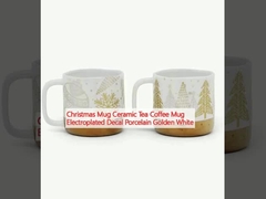 クリスマスカップ セラミック お茶 カフェカップ 電子塗装 デカール ポルセラン 金色 白