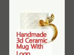 手作り3Dセラミックカップ ロゴ付き プレゼントカップセット