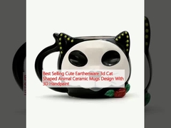 ベストセラー 可愛い土の3D猫の形 動物セラミックカップ 3Dハンドペイントのデザイン