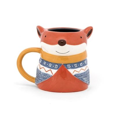 quality Gráfico 3D Animais em forma de esquilo laranja Copas de leite de cerâmica porcelana Presente de Natal com pintura à mão factory