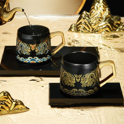 Occasion quotidienne 550ml Changement de couleur tasse en céramique micro-ondes sécurisée peinture à la main Décal sur glaçage