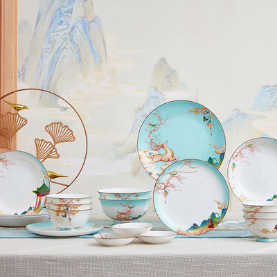 Klaar om te verzenden In voorraad Custom Ceramic Dinnerware Set Gepersonaliseerde borden Schalen / mokken voor formeel en informeel eten