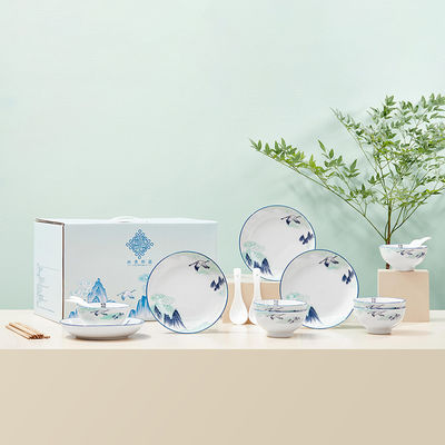 Prêt à l' expédition en stock, ensemble de vaisselle moderne personnalisée avec un design personnalisable, micro-ondes et lave-vaisselle.
