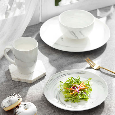 quality Moderna porcellana bianca vaschette da cena set marmo modello Tazza tazza factory