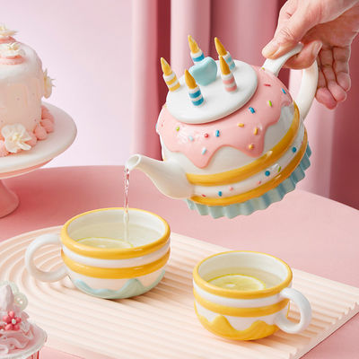 Ceramic Teapots Set For Daily Use With Safety Design As Bithday Gift Decoration